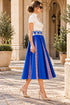 Amalfi Bloom Midi Skirt – Cobalt Blue