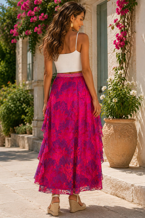 Camellia Skirt – Fuchsia Lace