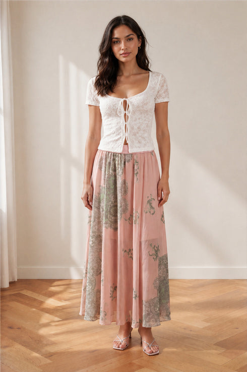 Mena Skirt - Pink Chiffon