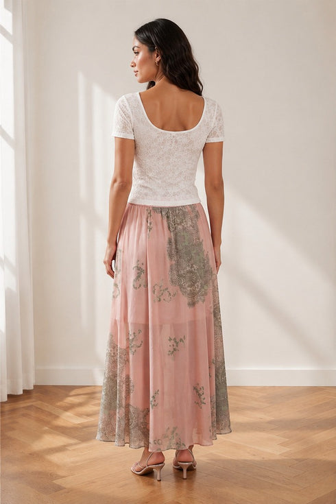 Mena Skirt - Pink Chiffon