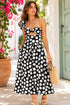 One Shoulder Maxi Dress - Black and White