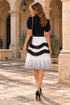 Colette Ruffle Skirt – Black & Ivory