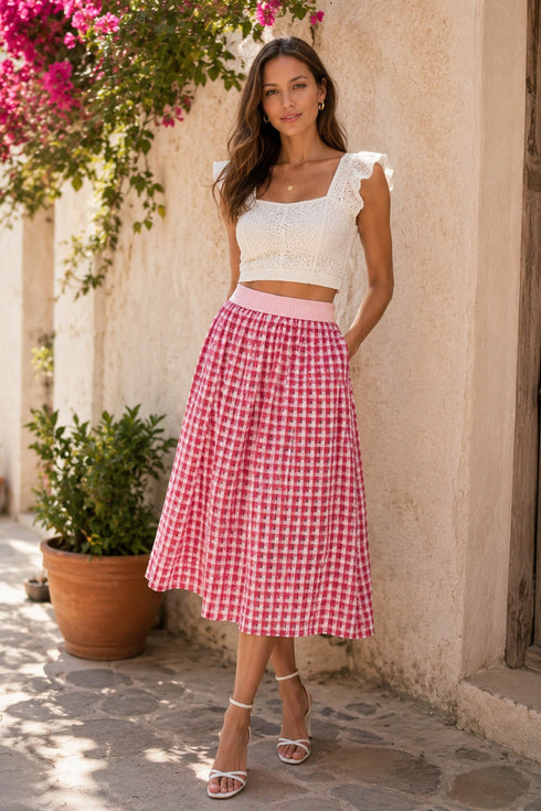 Gigi Skirt – Pink Picnic Plaid