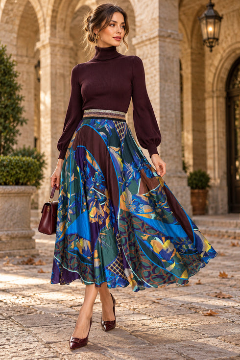 Mariposa Mosaic Midi Skirt – Jewel Multi