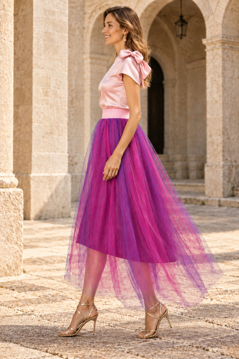 Pink Champagne Tulle Skirt