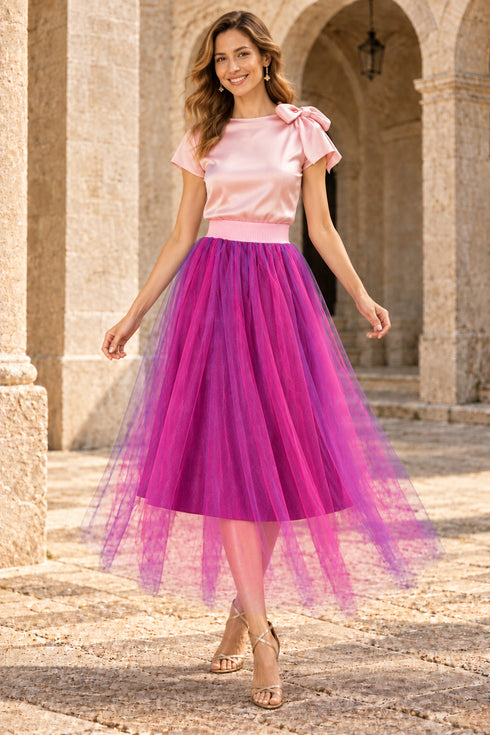 Pink Champagne Tulle Skirt