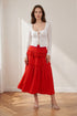 Tassel Midi Skirt - Tangerine