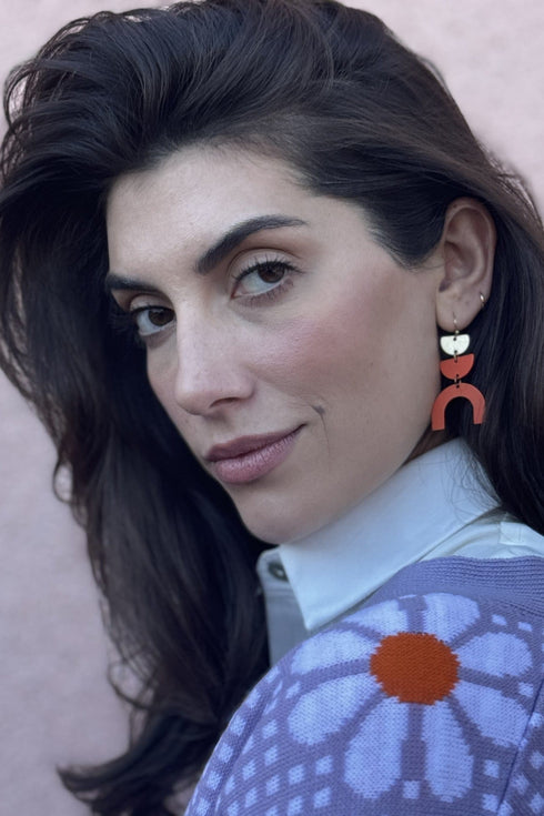 Arched Orange Earrings