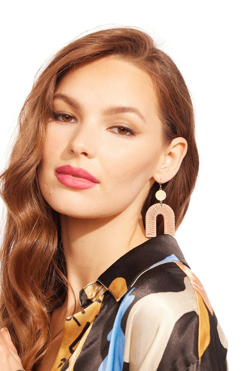 Arched Tan Earrings