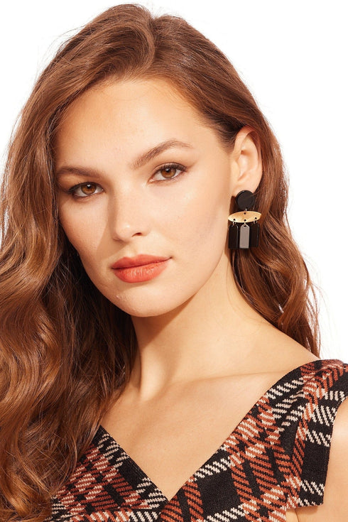 Black and Gold 3 Piece Earring