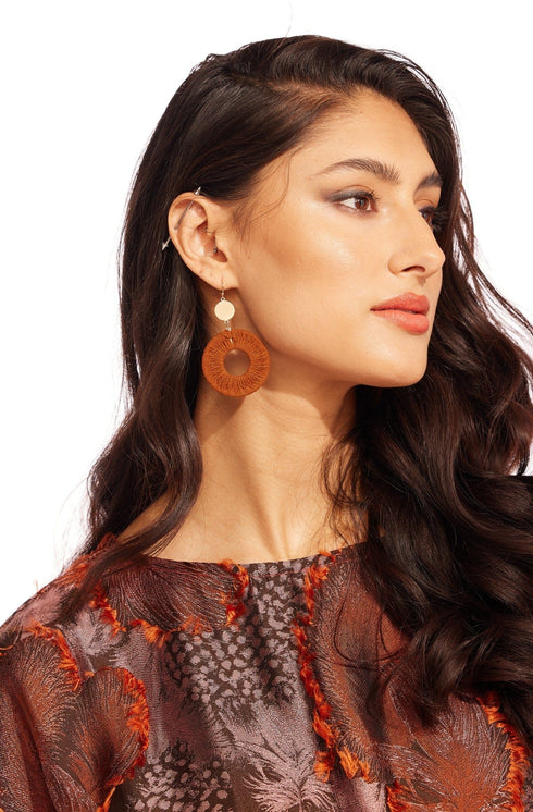 Brown Resin Circle Earring