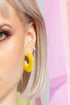 Canary Yellow Thread Hoop Earring