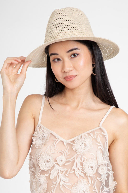 Cream Crochet Sun Hat