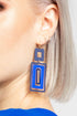 Electric Blue Rectangle Earring