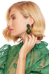 Forest Green Beaded Drop Earrings