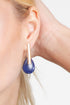 Navy Marble Tear Drop Earring