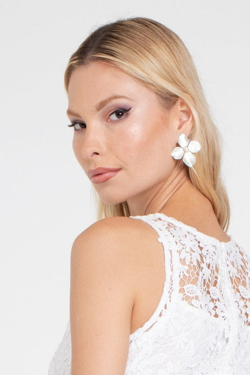 Silver Flower Earring