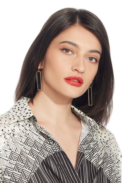 Textured Rectangle Drop Earrings