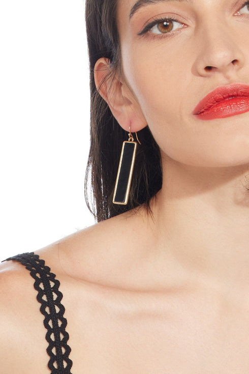 Textured Rectangle Drop Earrings