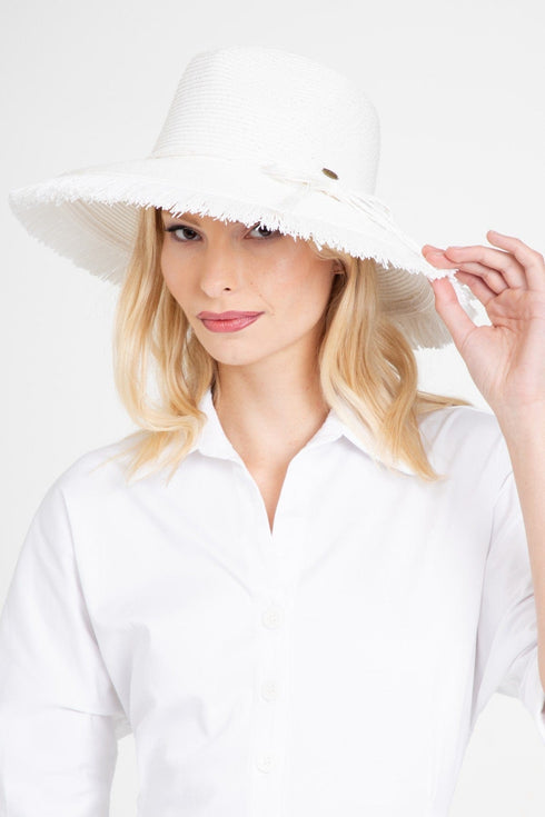 White Audrey Straw Hat