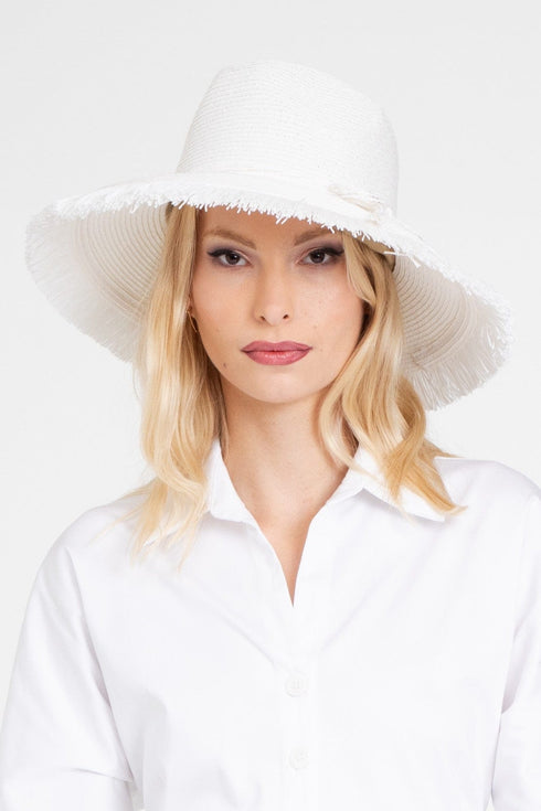 White Audrey Straw Hat