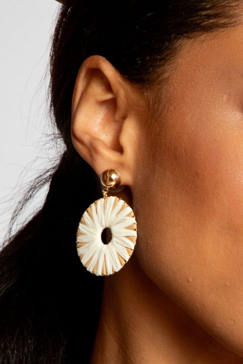 White Thread Sun Dial Earring