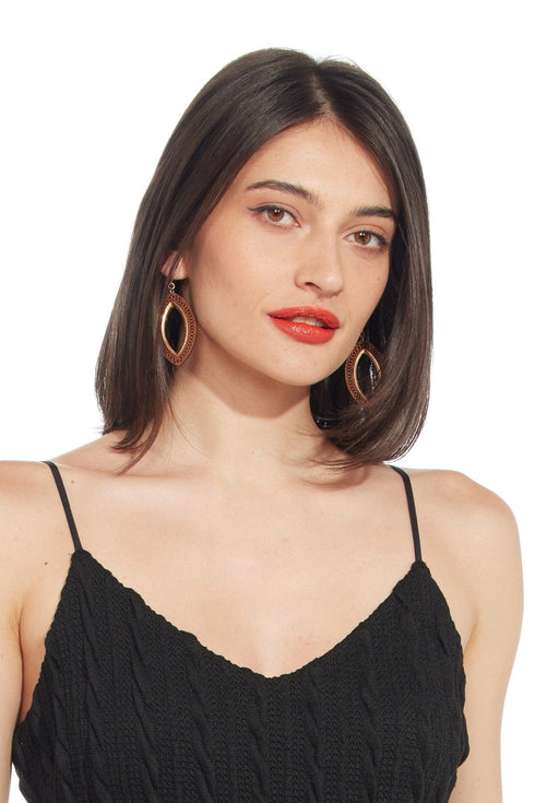 Wood Laser Cut Leaf Earrings