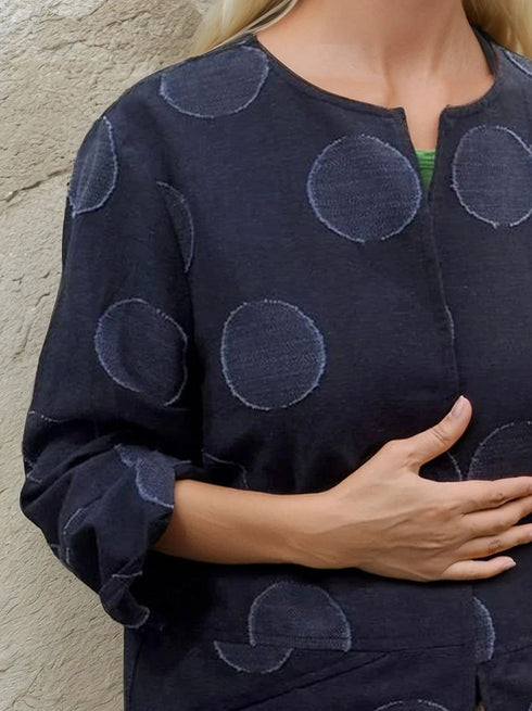 Car Coat - Textured Polka Dot