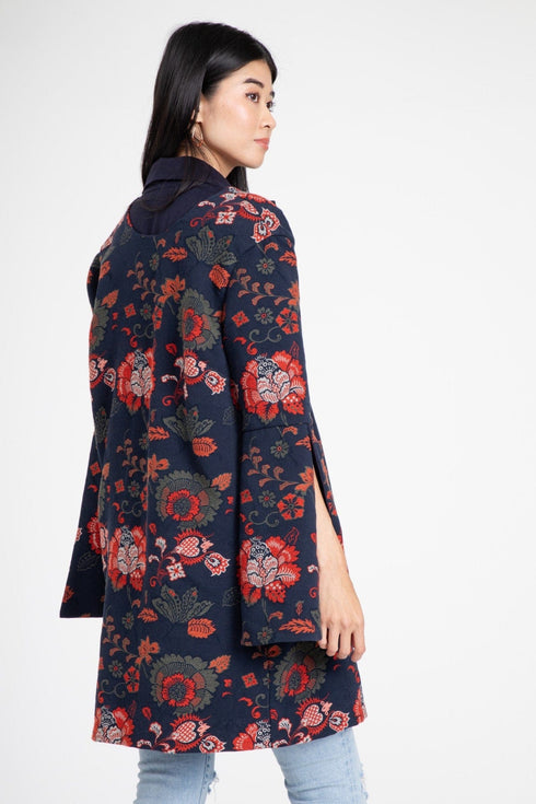 Lana Coat – Sapphire Damask