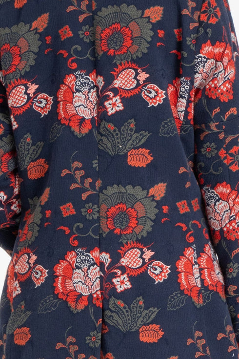 Lincoln Coat – Sapphire Damask