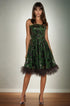 Alma Strapless Midi Dress - Christmas Green
