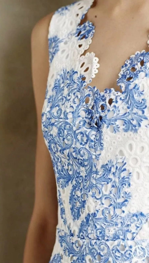 Blue Lace Mini Dress