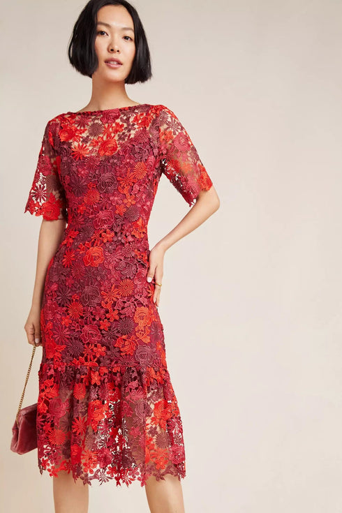 Brigitte Embroidered Midi Dress