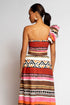One-Shoulder Pleated Dress - Tulum Stripe