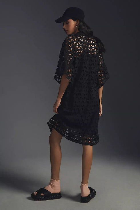 Cutwork Shirt Dress