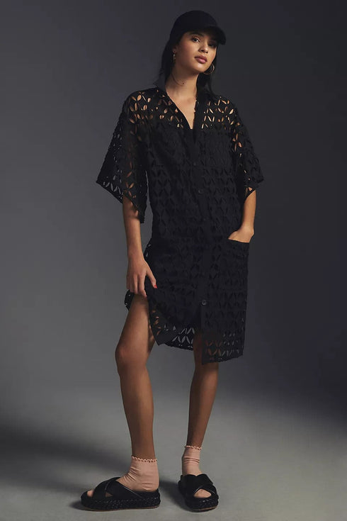 Cutwork Shirt Dress