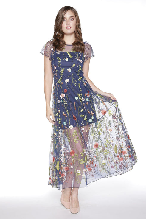 Erika Dress - Navy Floral