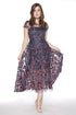 Erika Dress - Red and Navy Petal