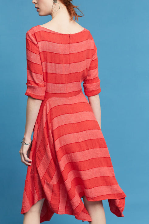 Ezra Dress - Red Stripe Linen