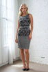 Flocked Scallop Cato Sheath Dress