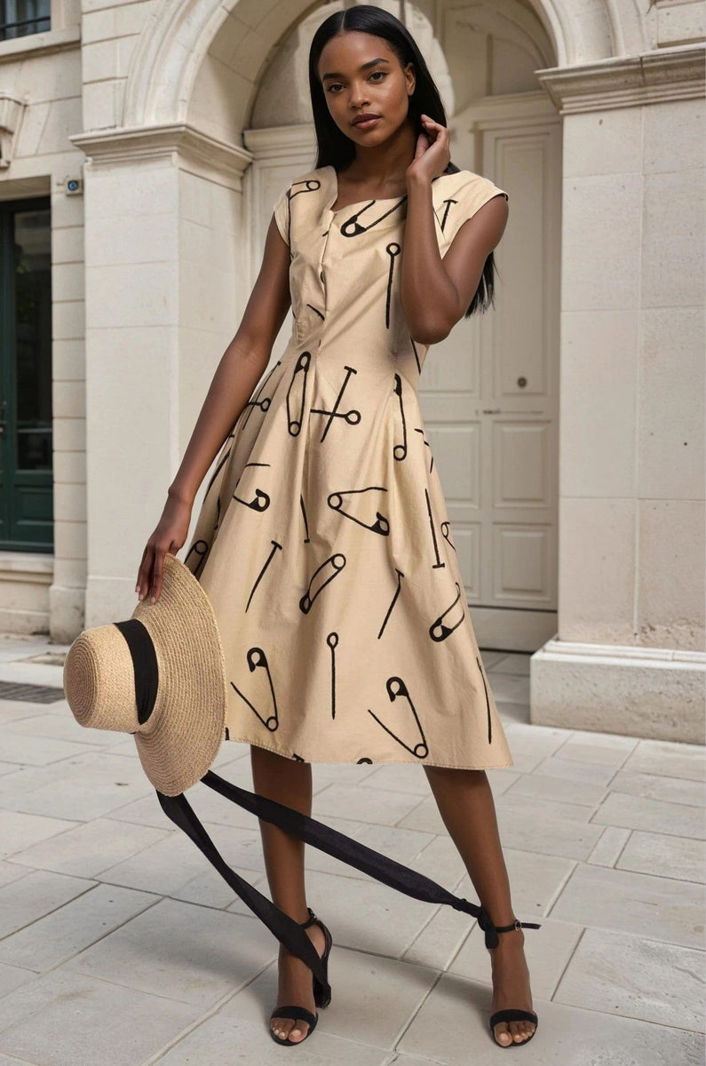 Hiroki Fit and Flare Cotton Dress - Latvia Eva Franco Hiroki Fit and Flare Cotton Dress - Latvia Eva Franco