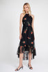 Jennie Dress – Black Mesh Floral Embroidery