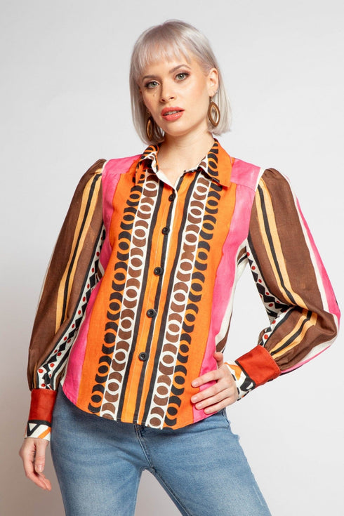 Lorca Blouse - Tulum Stripe