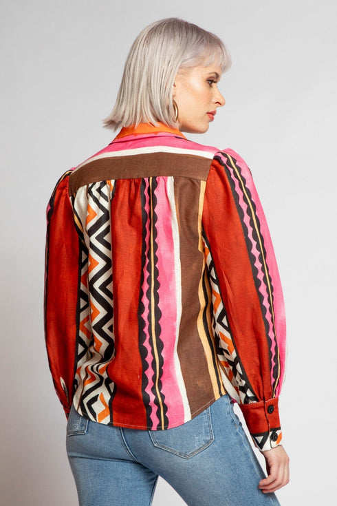 Lorca Blouse - Tulum Stripe