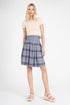 Maddie Skirt – Denim Linen Stripe