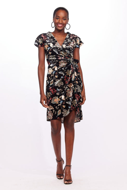 Marika Dress - Floral Velvet