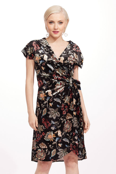 Marika Dress - Floral Velvet