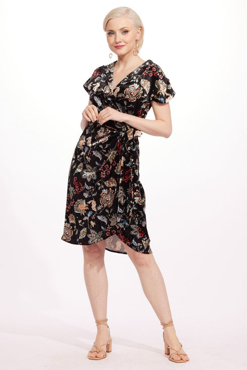 Marika Dress - Floral Velvet