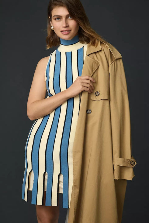 Mock-Neck Sleeveless Mini Dress