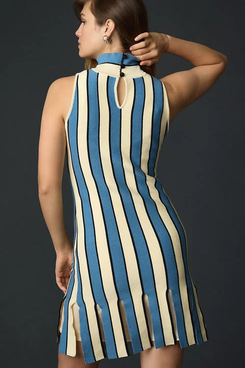 Mock-Neck Sleeveless Mini Dress